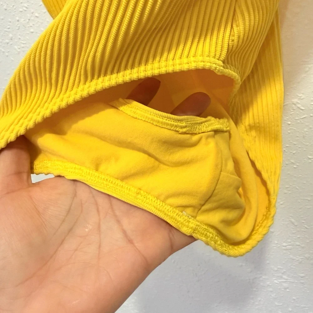 Hollister Sunshine ribbed one-piece‎ Yellow Swimwear XS